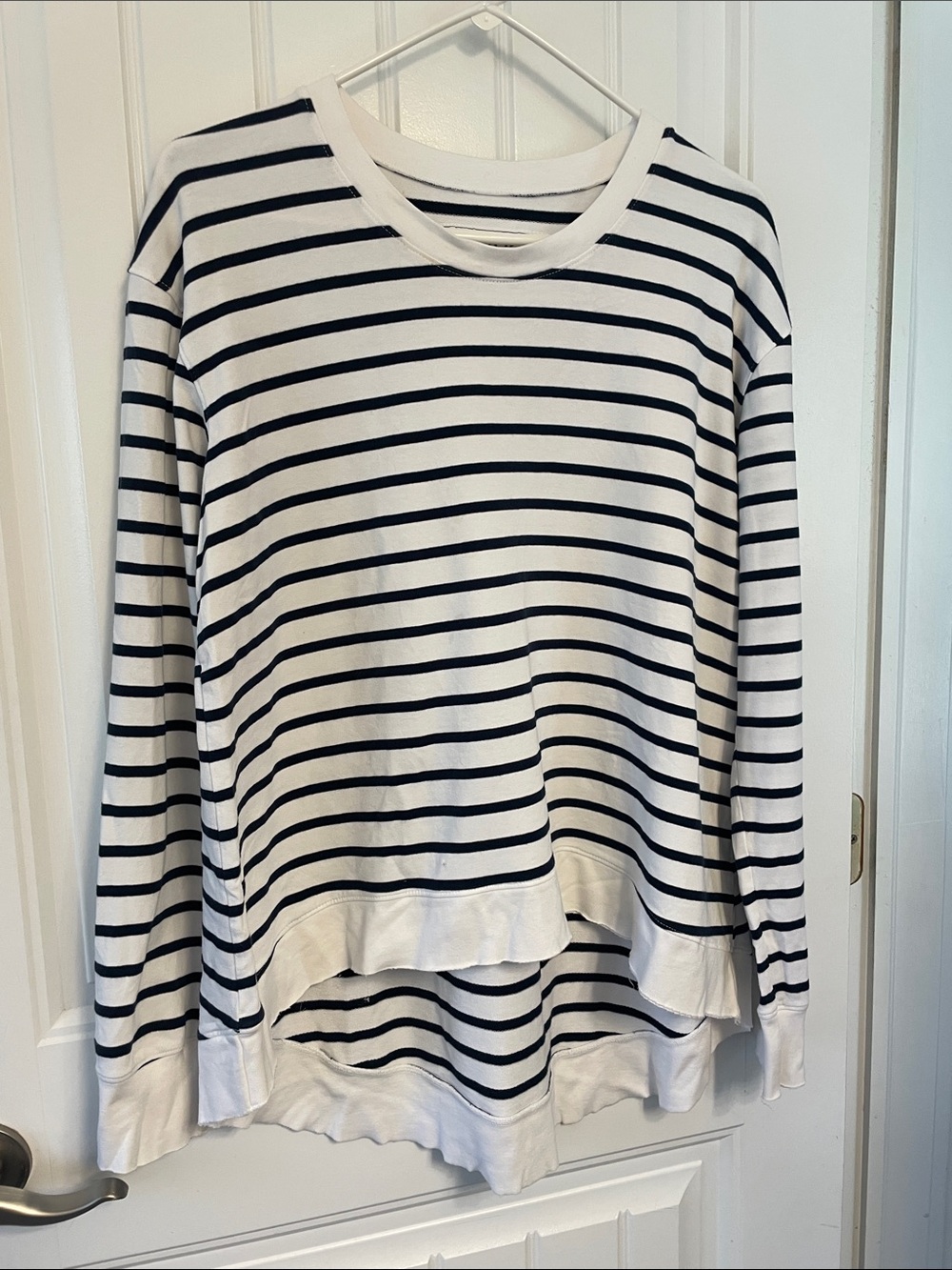 Frank & Eileen White and Navy Striped Tee
